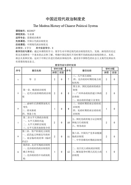 中国近现代政治制度史