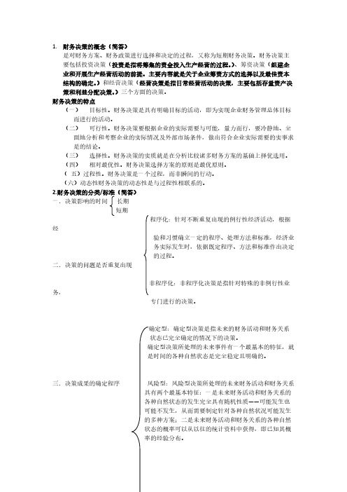 【免费下载】财务决策的概念