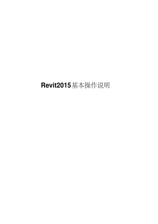Revit基本操作说明