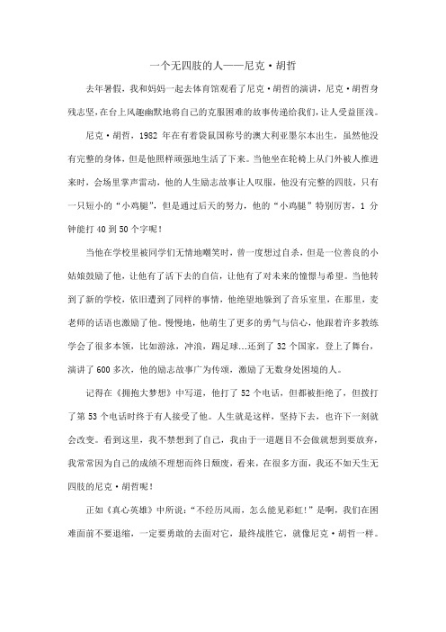一个无四肢的人-尼克胡哲