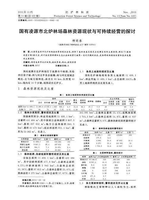 国有凌源市北炉林场森林资源现状与可持续经营的探讨