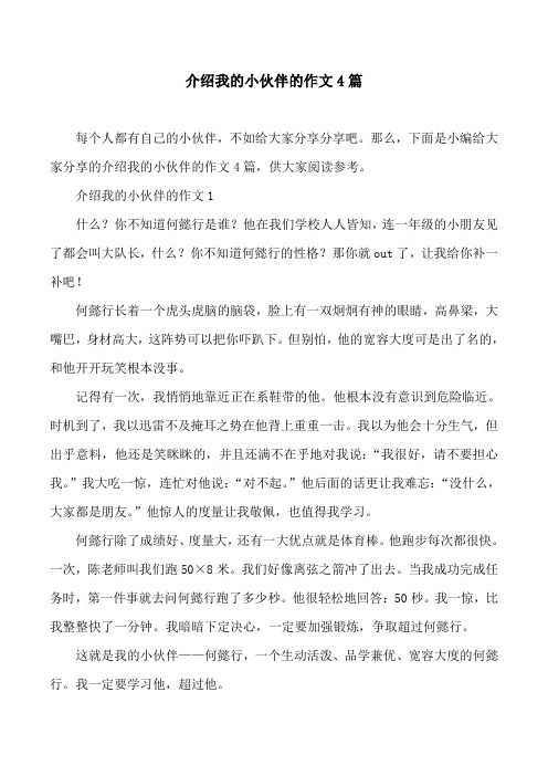 介绍我的小伙伴的作文4篇
