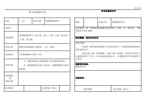 教科版科学三年级下册实验报告单 (2)