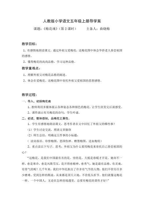 《梅花魂》导学案