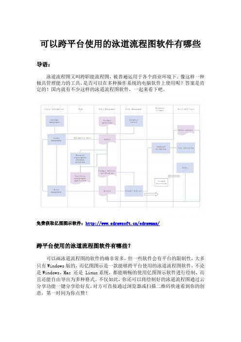 可以跨平台使用的泳道流程图软件有哪些