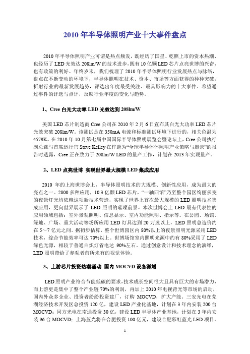 2010年半导体照明产业十大事件盘点
