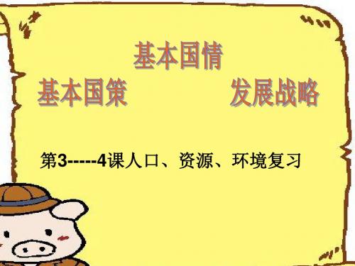 基本国情、基本国策、发展战略九年级政治34课复习ppt课件