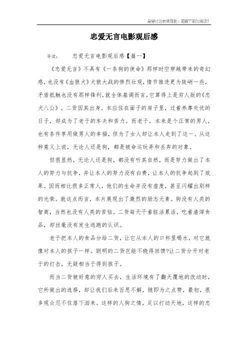 忠爱无言电影观后感
