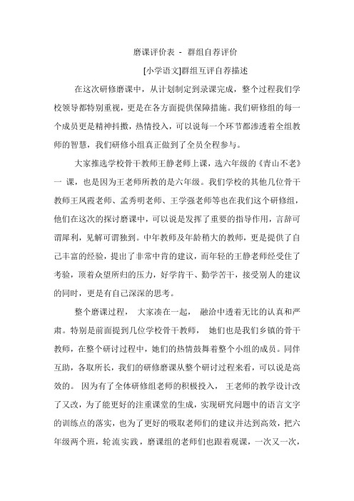 磨课评价表