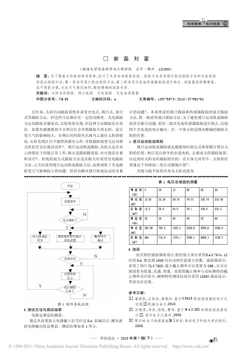 太阳自动跟踪系统的研究与设计