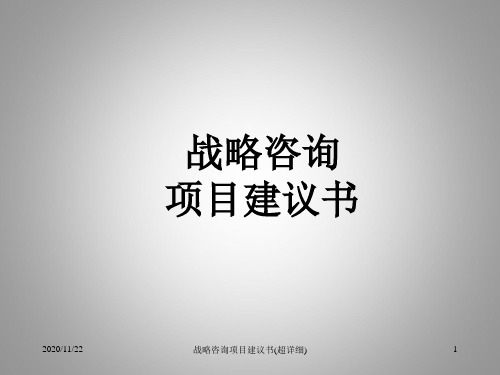 战略咨询项目建议书(超详细)