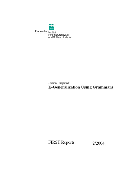 E-generalization using grammars