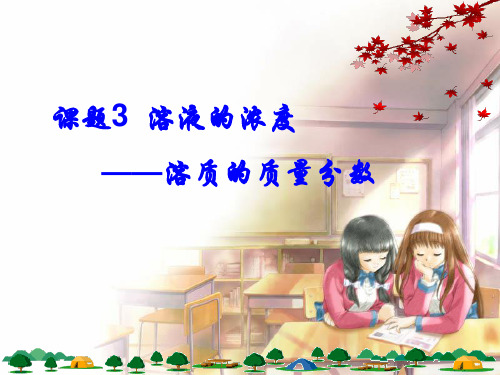 人教版初中化学九下9.3 溶液的浓度 课件 _9优质课件PPT