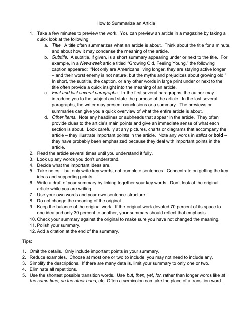 How+to+Summarize+an+Article