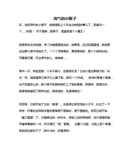 作文《淘气的小猴子》