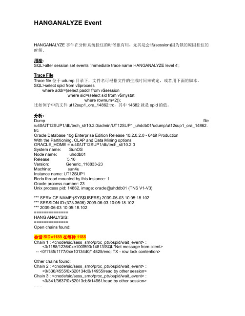 oracle数据库hang分析(HanganAnalyze)
