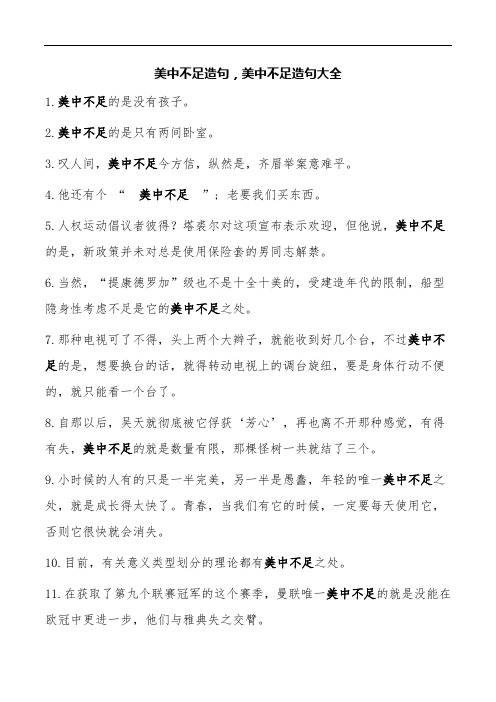 美中不足造句