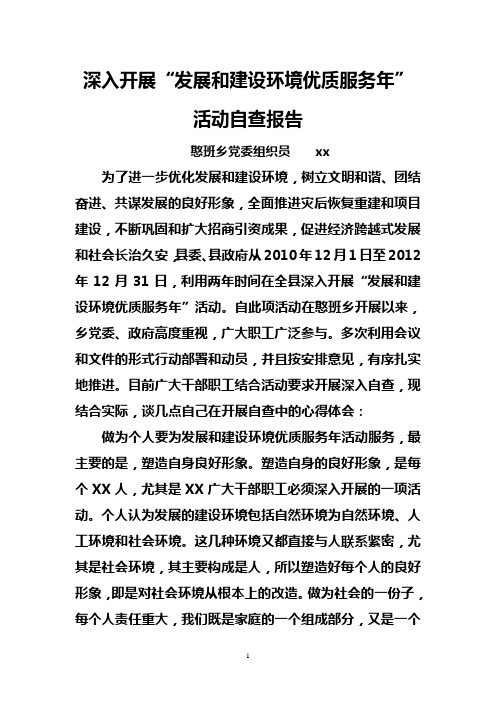 优质环境服务年自查