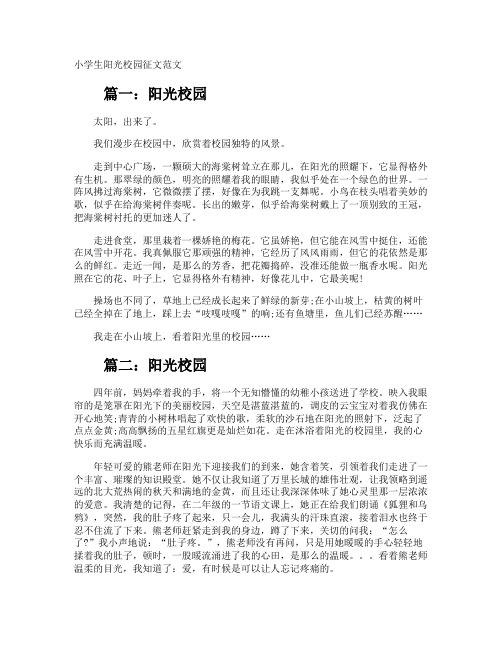 小学生阳光校园征文