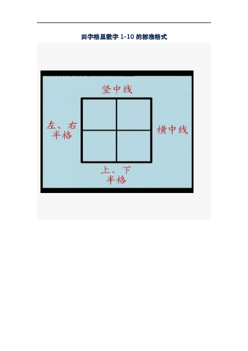 田字格里数字(110)的标准格式1