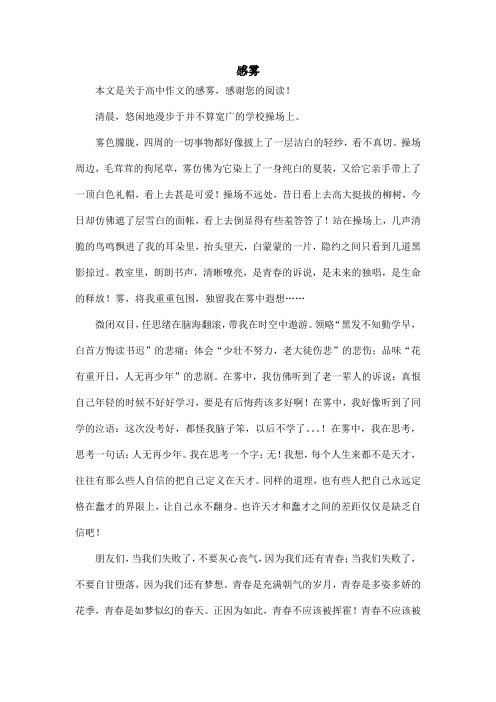 感雾_高中作文
