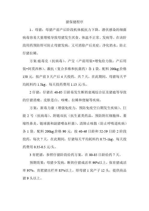 猪保健程序