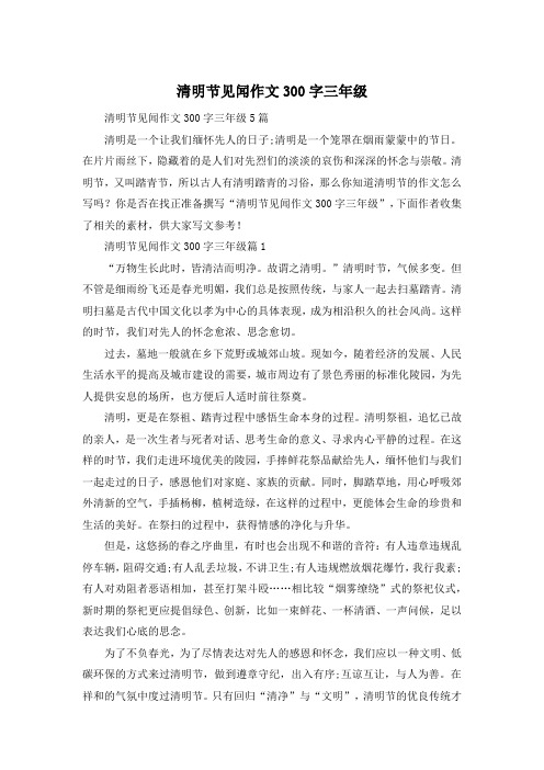 清明节见闻作文300字三年级