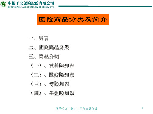 团险制式教材培训团险商品分类跟简介