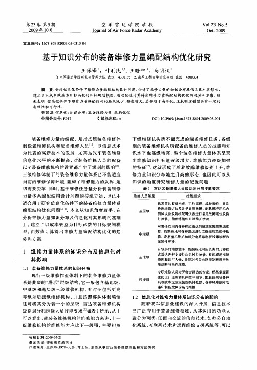 基于知识分布的装备维修力量编配结构优化研究