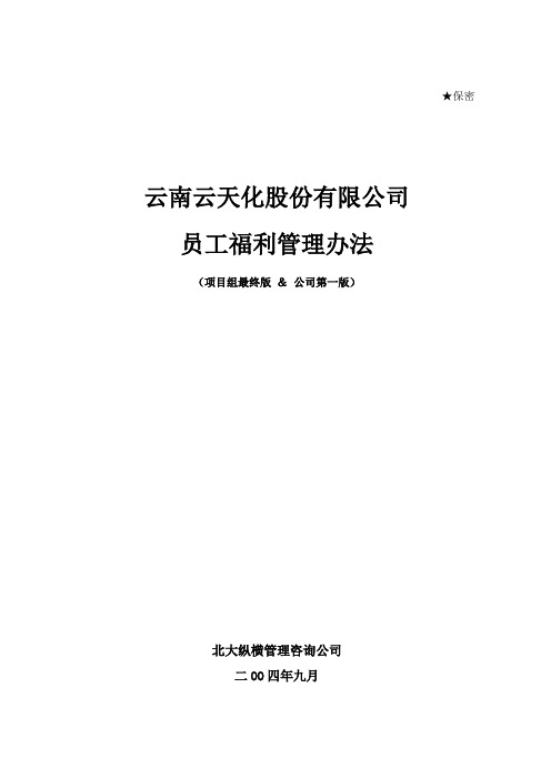 云南云天化股份有限公司员工福利管理办法-final