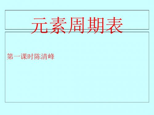鲁科版高中化学必修二课件1.2《元素周期律和元素周期表》课件 (2)