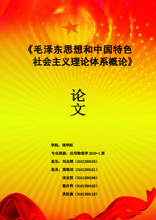 毛概作业—终稿