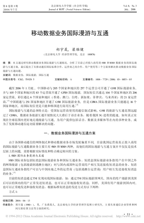 移动数据业务国际漫游与互通