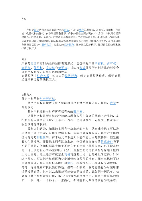 产权的解释