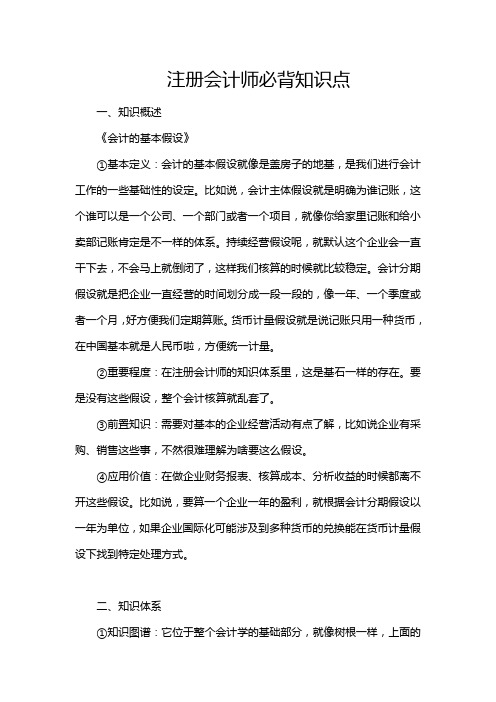 注册会计师必背知识点