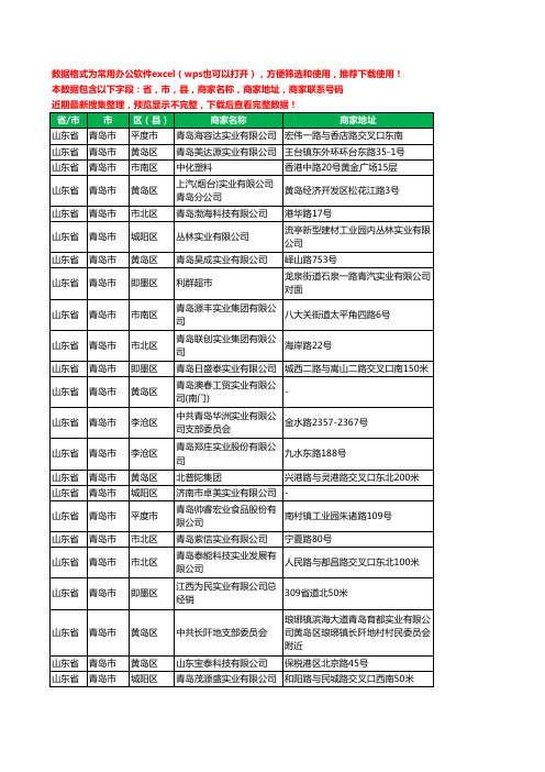 2020新版山东省青岛市实业有限公司工商企业公司商家名录名单黄页联系电话号码地址大全464家