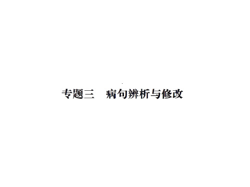 秋人教部编版八年级语文上册习题课件：专题三 病句辨析与修改(共19张PPT)