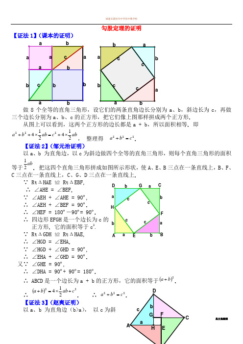 第14章 勾股定理的无字证明 勾股定理16种证明方法