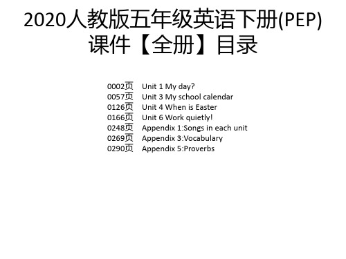 2020人教版五年级英语下册(PEP)课件【全册】