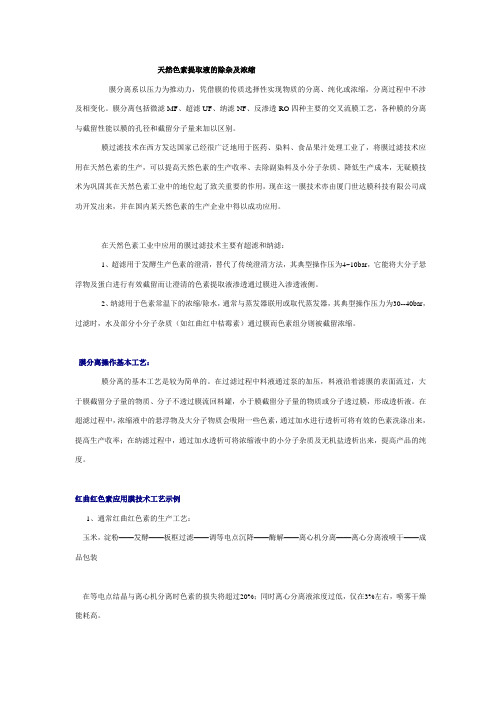 天然色素提取液的除杂及浓缩