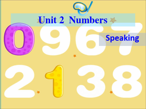 Unit 2  Numbers Speaking 课件(共25张PPT)