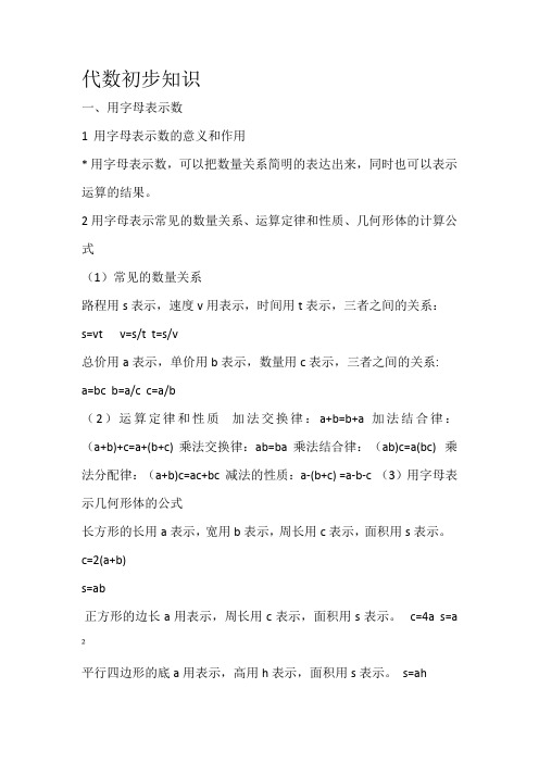 代数初步知识