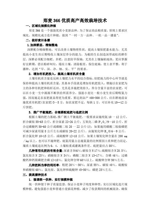 郑麦366管理