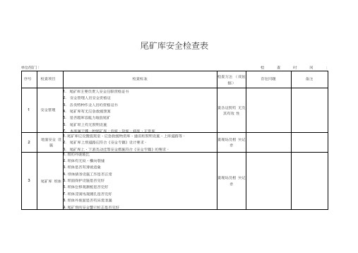 尾矿库检查表