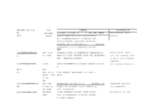 部分藻类分类