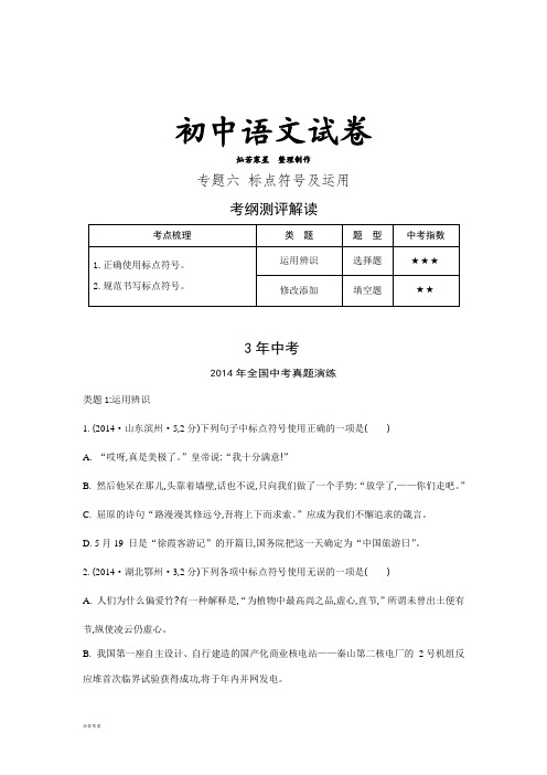 中考专题六 标点符号及运用