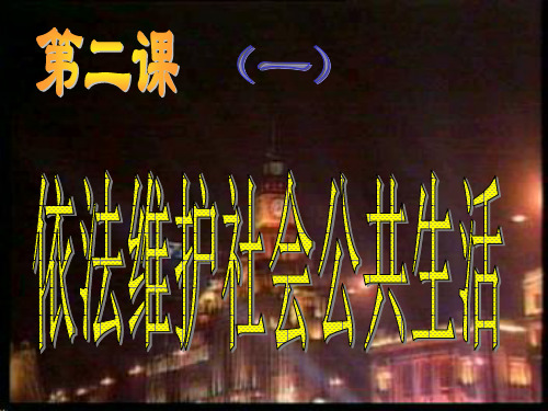 思想品德：第二课《依法维护社会公共生活》教学课件(人教版八年级下册)