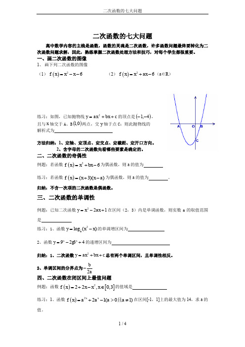二次函数的七大问题