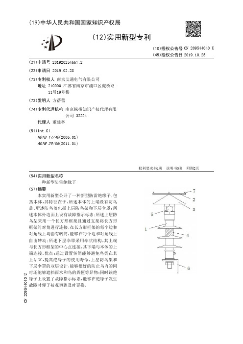 【CN209544040U】一种新型防雷绝缘子【专利】