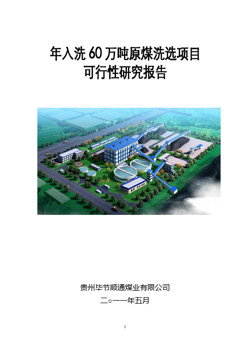 年入洗原煤60万吨洗煤项目可行性研究报告